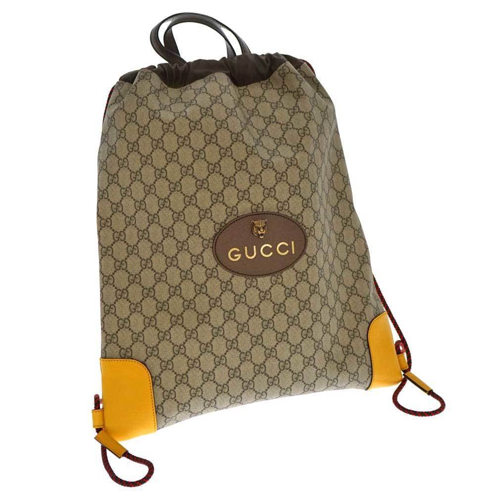 Gucci Drawstring Backpack Gg Pattern Canvas Leath… - image 1